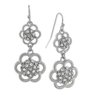 2028 Jewelry Flower Inspired Crystal Cluster Drop Earrings 1928 Jewelry