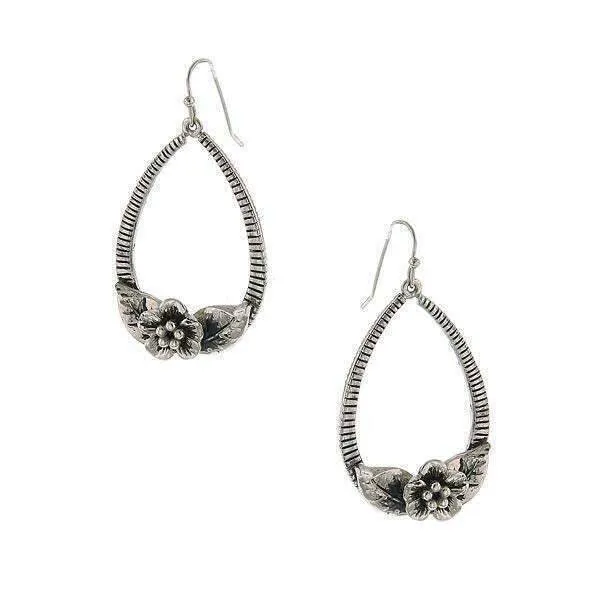 2028 Jewelry Flower Teardrop Hoop Earrings 1928 Jewelry