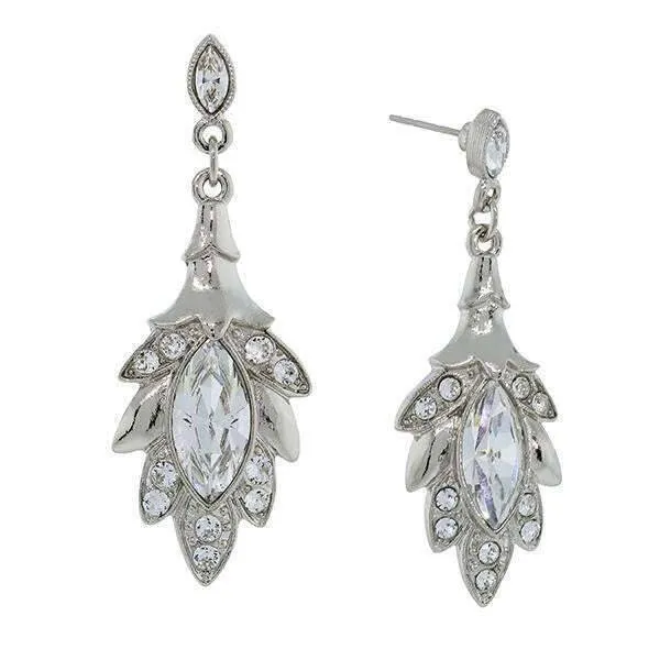 2028 Jewelry Genuine Austrian Crystal Navette Leaf Drop Earrings 1928 Jewelry