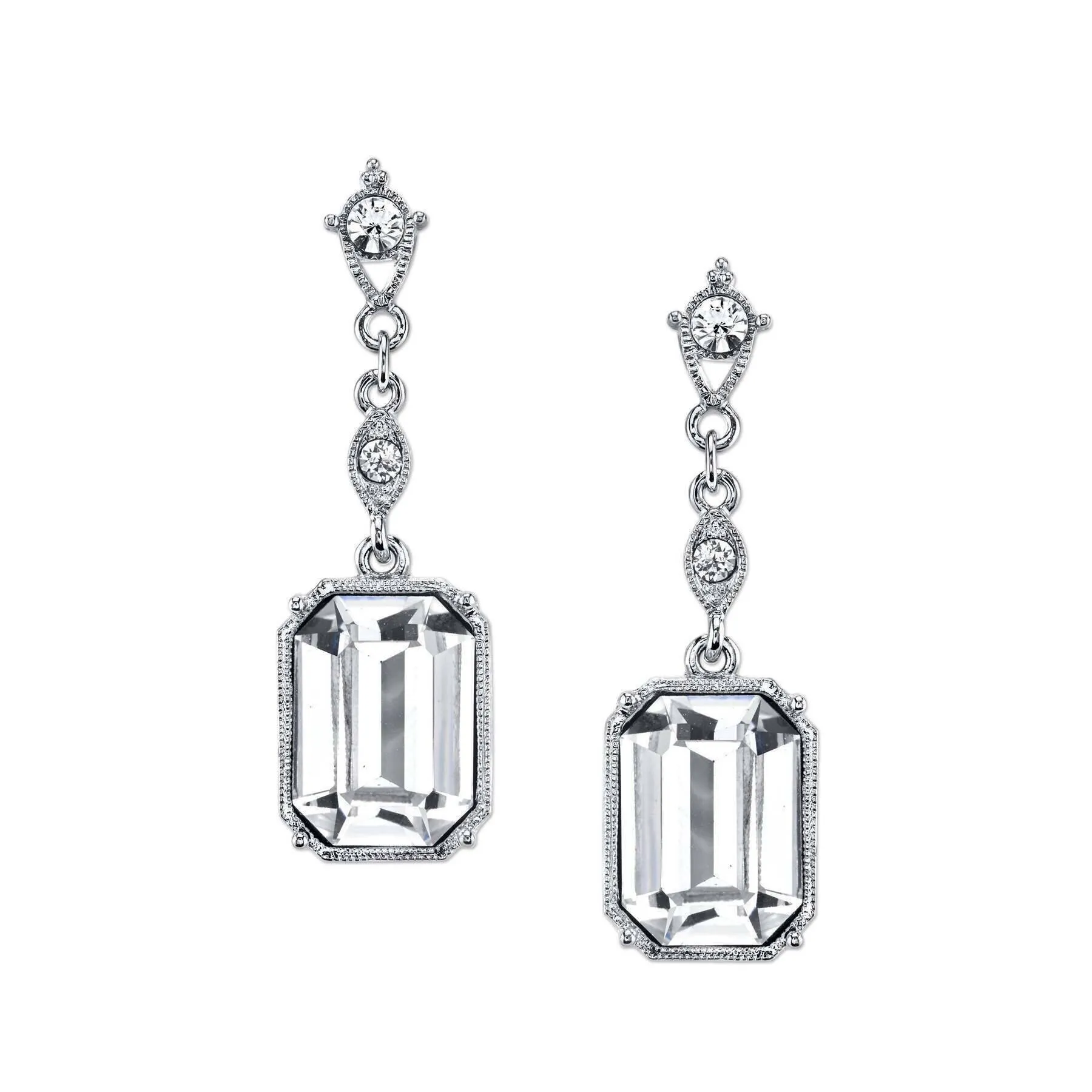 2028 Jewelry Genuine Austrian Crystal Octagon Drop Earrings 1928 Jewelry