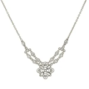 2028 Jewelry Glam Multi Crystal Necklace 16"   3" Extender 1928 Jewelry