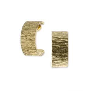 2028 Jewelry Gold Brushed Finish Half-Hoop Earrings 1928 Jewelry