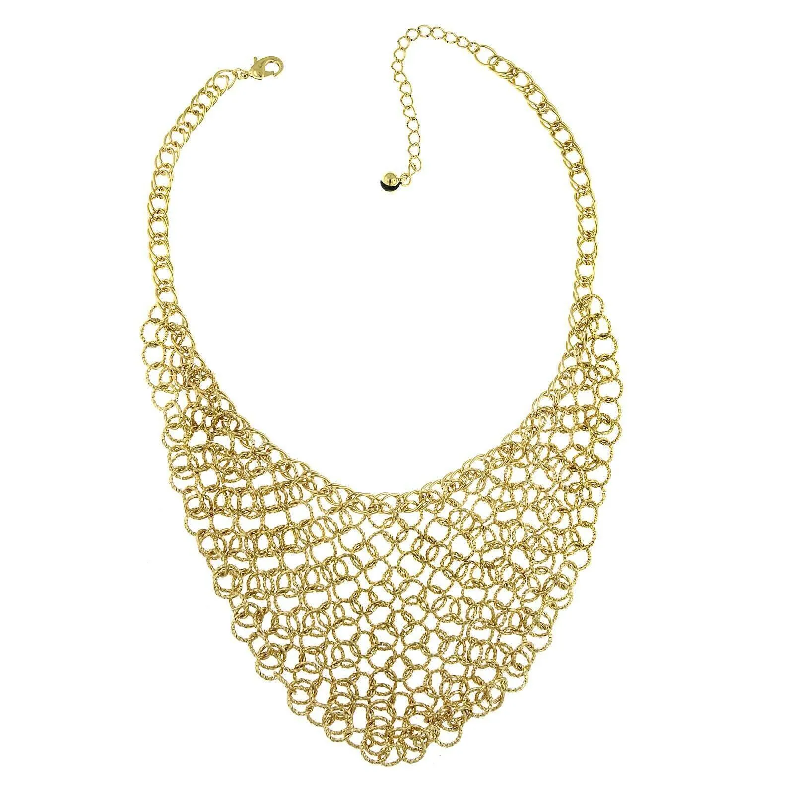 2028 Jewelry Gold Linking Statement Chain Bib Necklace 16"   3" Extender 1928 Jewelry