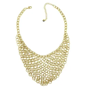 2028 Jewelry Gold Linking Statement Chain Bib Necklace 16"   3" Extender 1928 Jewelry