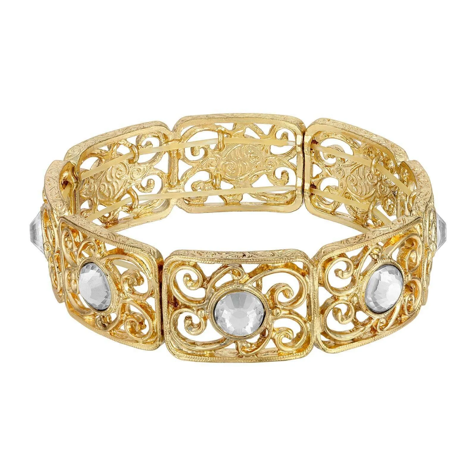 2028 Jewelry Golden Glitz Crystal Stretch Bracelet 1928 Jewelry