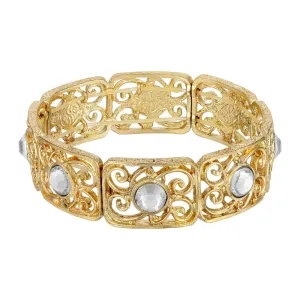 2028 Jewelry Golden Glitz Crystal Stretch Bracelet 1928 Jewelry