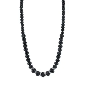 2028 Jewelry Graduated Jet Black Glass Crystal Accent Necklace 16"   3" Extender 1928 Jewelry