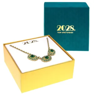 2028 Jewelry Green And Blue Zircon Color Crystal Collar Necklace 16"   3" Extender 1928 Jewelry
