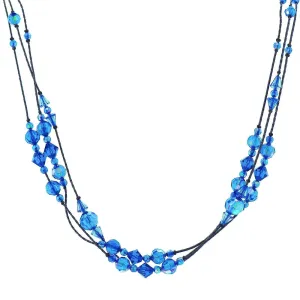 2028 Jewelry Illuminations AB Crystal Beaded Strand Necklace 16"   3" Extender 1928 Jewelry