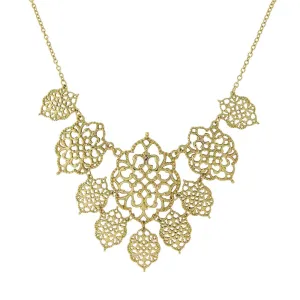 2028 Jewelry Intricate Filigree Bib Necklace 16"   3" Extender 1928 Jewelry