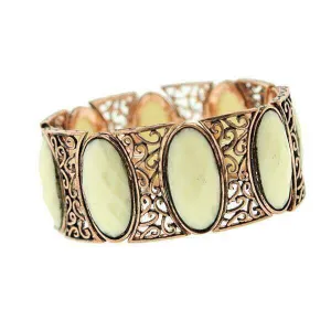 2028 Jewelry Ivory Oval Stretch Bracelet 1928 Jewelry