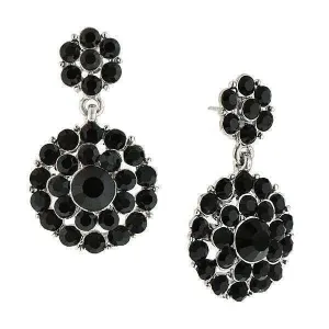 2028 Jewelry Jet Black Stone Cluster Dangle Earrings 1928 Jewelry