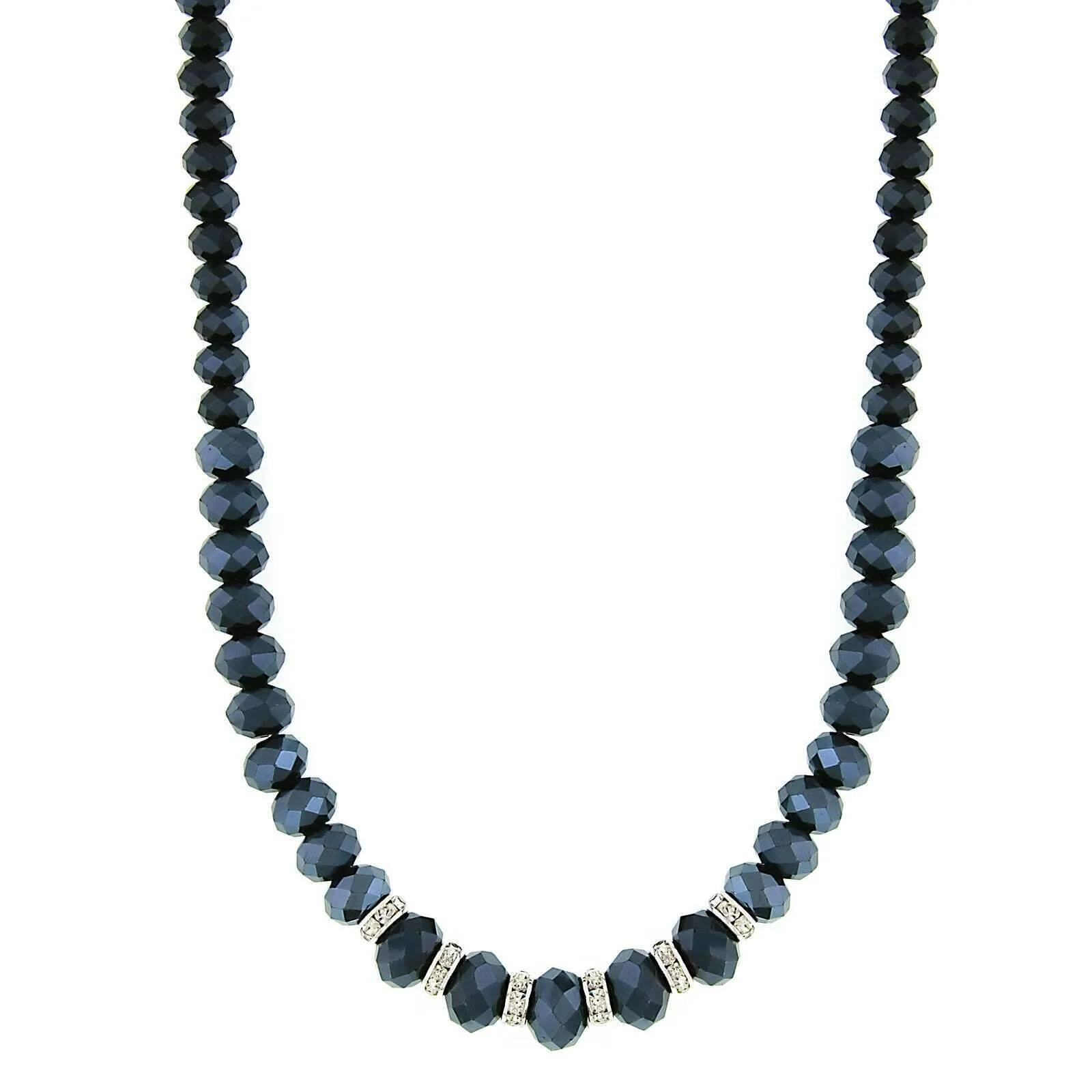 2028 Jewelry Jet Blue Ab Crystals Necklace 16"   3" Extender 1928 Jewelry