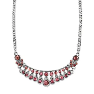 2028 Jewelry Light Amethyst Purple Color Crystal Bib Necklace 16"   3" Extender 1928 Jewelry