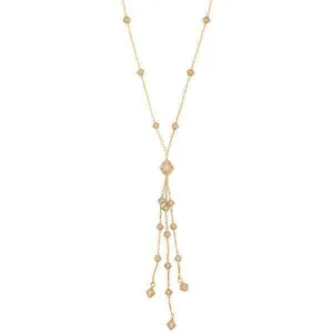 2028 Jewelry Light Brown Lantern Beaded Y Necklace 16"   3" Extender 1928 Jewelry