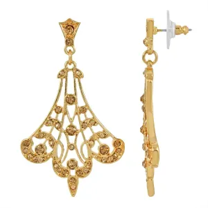 2028 Jewelry Light Colorado Topaz Fan Filigree Drop Earrings 1928 Jewelry
