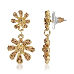 2028 Jewelry Light Topaz Crystal Flower Drop Earrings 1928 Jewelry