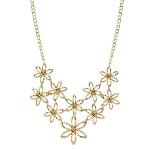2028 Jewelry Linking Flower Bib Necklace 16"   3" Extender 1928 Jewelry