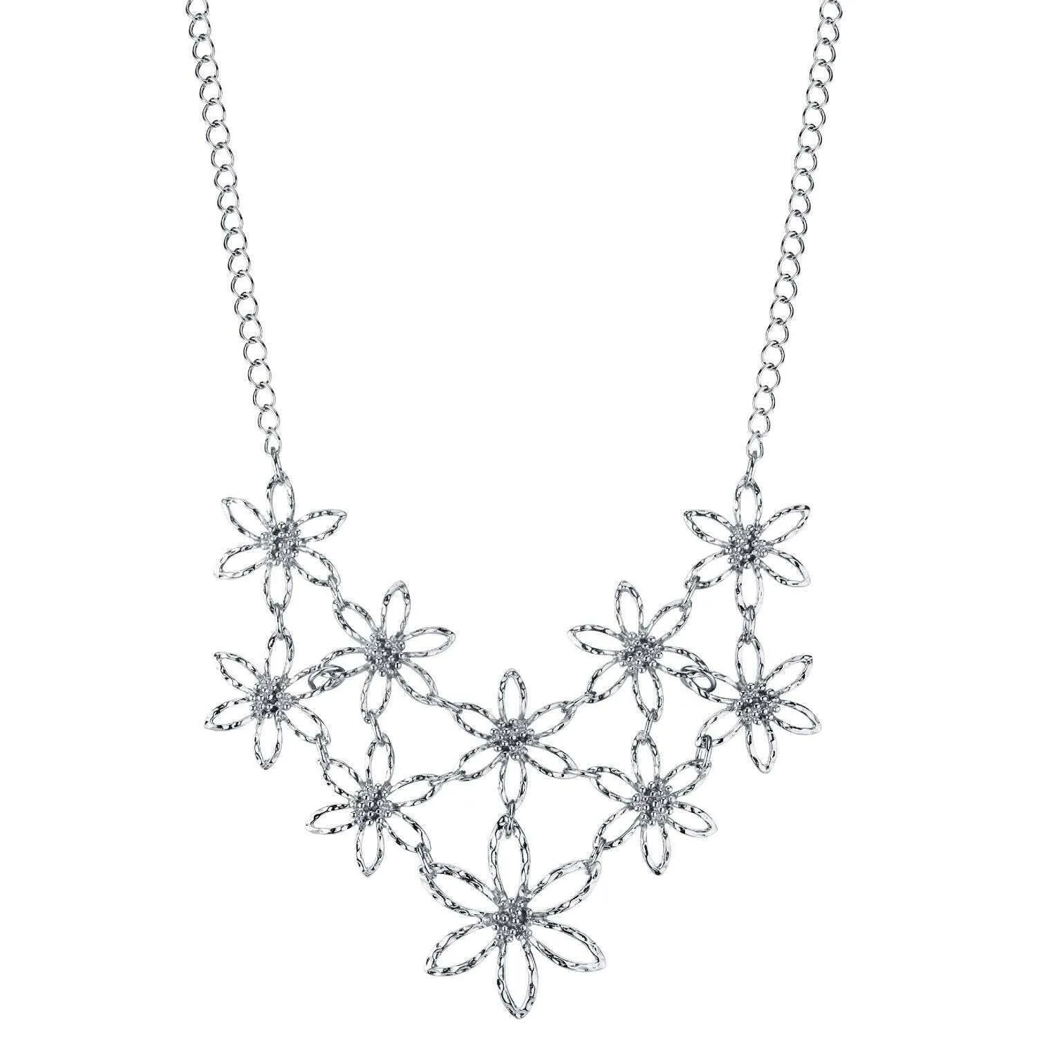 2028 Jewelry Linking Flower Bib Necklace 16"   3" Extender 1928 Jewelry