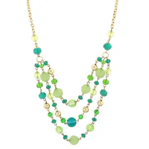 2028 Jewelry Lux Cut Crystal Beaded 3-Strand Necklace 16"   3" Extender 1928 Jewelry