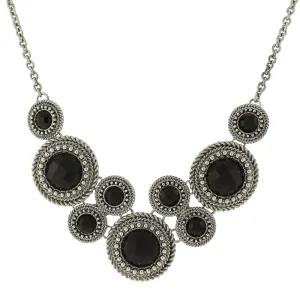 2028 Jewelry Moderna Round Faceted Stone Bib Necklace For Women 16"   3" Extender" 1928 Jewelry