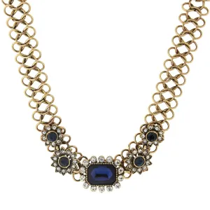 2028 Jewelry Montana Blue Crystal Accent Collar Statement Necklace 16"   3" Extender 1928 Jewelry