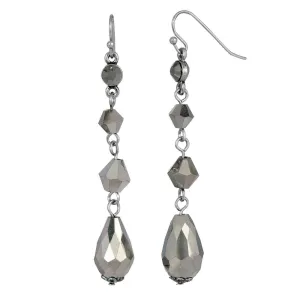 2028 Jewelry Multi Faceted Beaded Linear Drop Earrings 1928 Jewelry