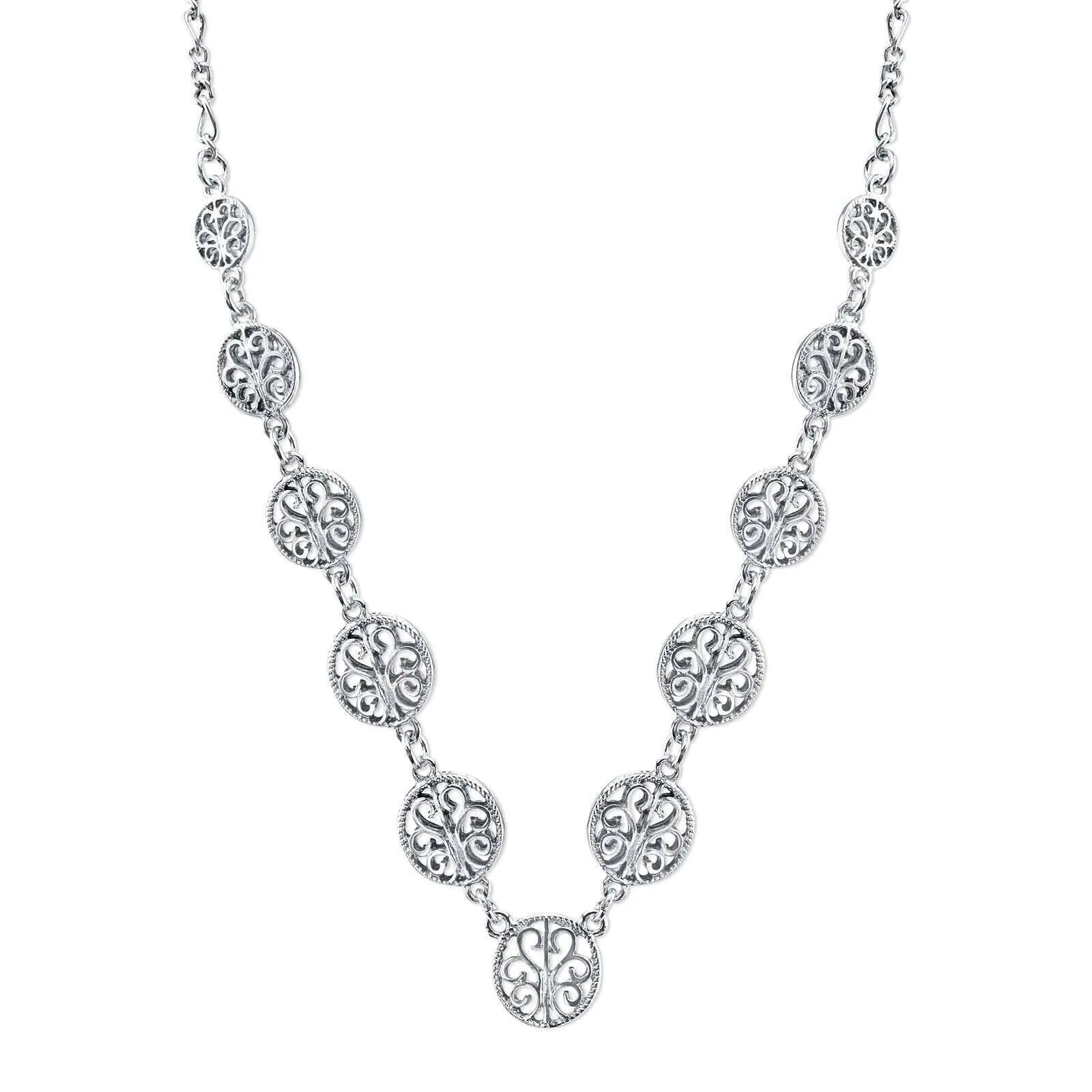 2028 Jewelry Multi Round Open Lattice Necklace 16"   3" Extender 1928 Jewelry