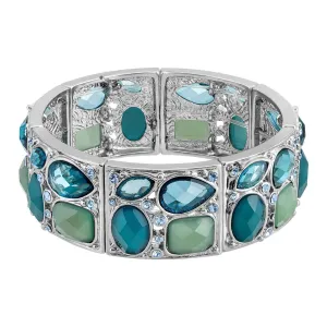 2028 Jewelry Multi Shaped Stone & Crystal Stretch Bracelet 1928 Jewelry