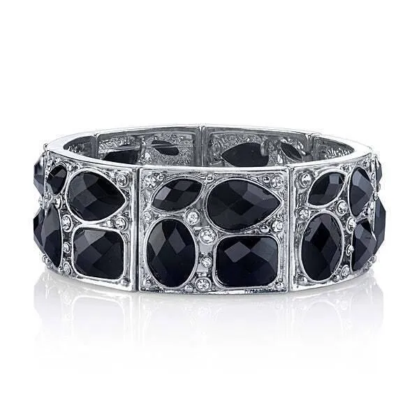 2028 Jewelry Multi Shaped Stone & Crystal Stretch Bracelet 1928 Jewelry