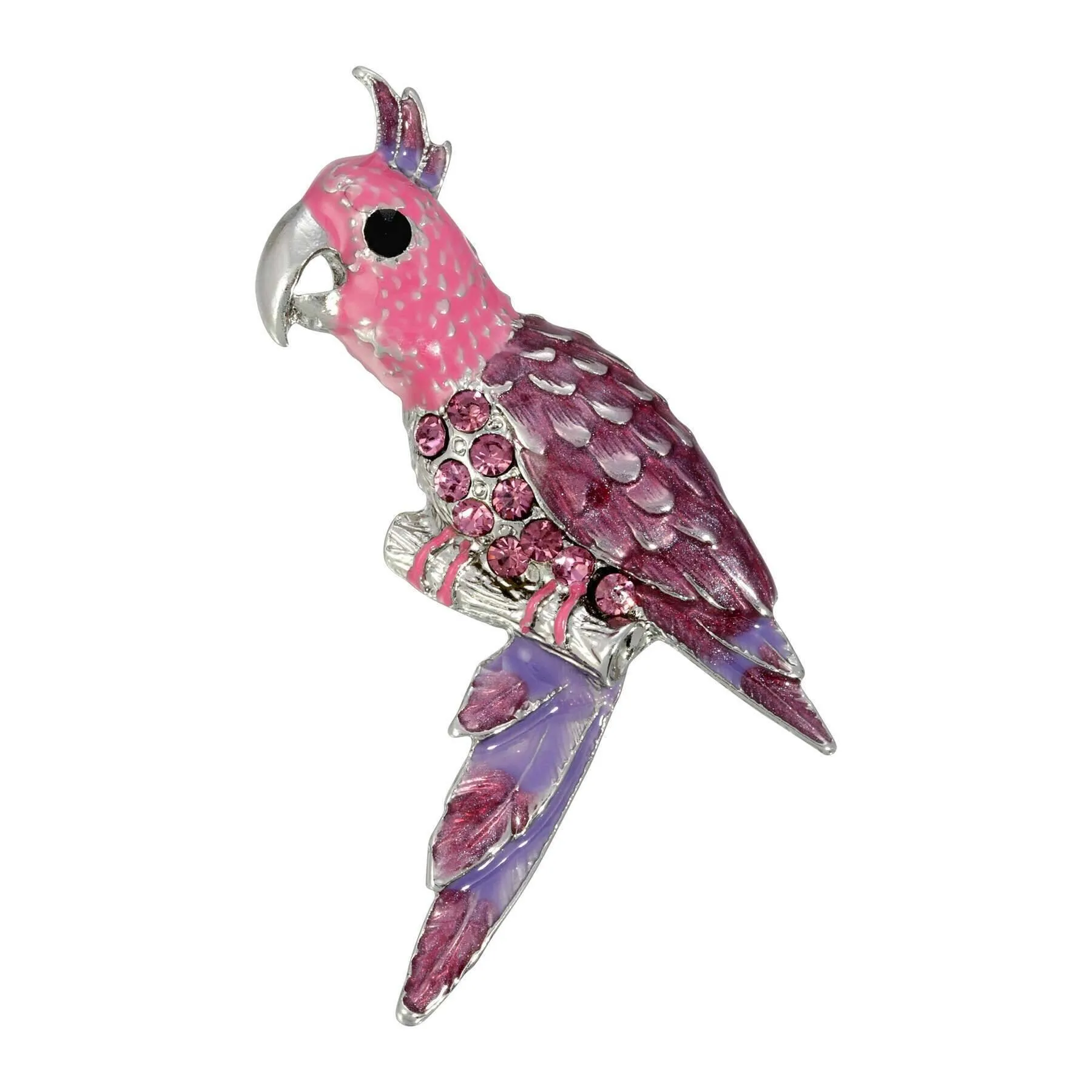 2028 Jewelry Neotropic Enamel & Crystal Perched Parrot Pin 1928 Jewelry