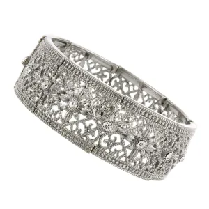 2028 Jewelry Ornate Filigree Crystal Stretch Bracelet 1928 Jewelry