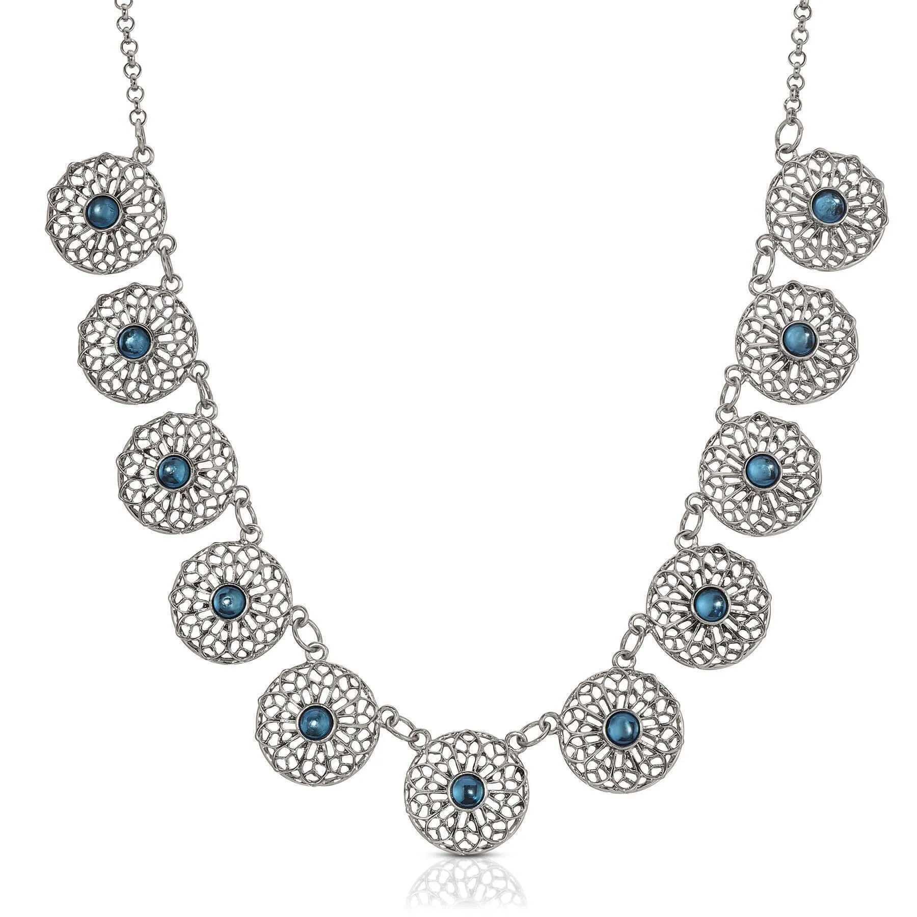 2028 Jewelry Ornate Floral Reverie Crystal Collar Necklace 16"   3" Extender 1928 Jewelry