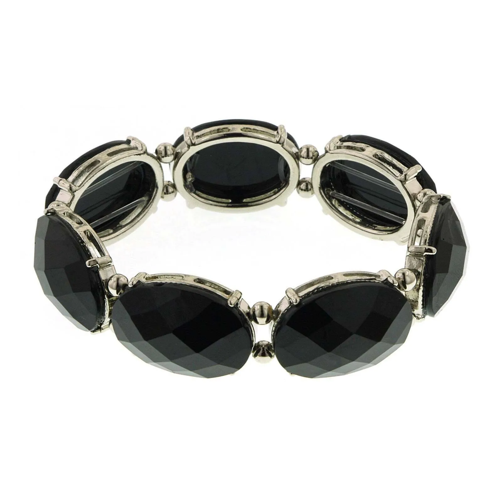 2028 Jewelry Oval Faceted Stretch Bracelet 1928 Jewelry