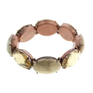 2028 Jewelry Oval Semi Precious & Crystal Stone Stretch Bracelet 1928 Jewelry
