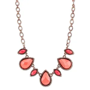 2028 Jewelry Pink-Orange And Raspberry Color Collar Necklace 16"   3" Extender 1928 Jewelry