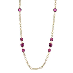2028 Jewelry Purple Bead & Channel Stone Long Strand Necklace 42" 1928 Jewelry