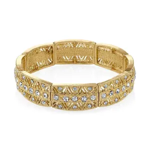 2028 Jewelry Rectangular Multi Crystal Stretch Bracelet 1928 Jewelry
