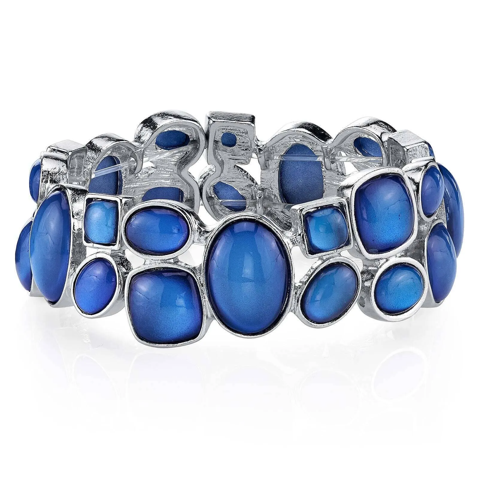 2028 Jewelry Retro Multi Shape Stone Stretch Bracelet 1928 Jewelry