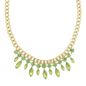 2028 Jewelry Round And Navette Crystal Collar Necklace 16"   3" Extender 1928 Jewelry