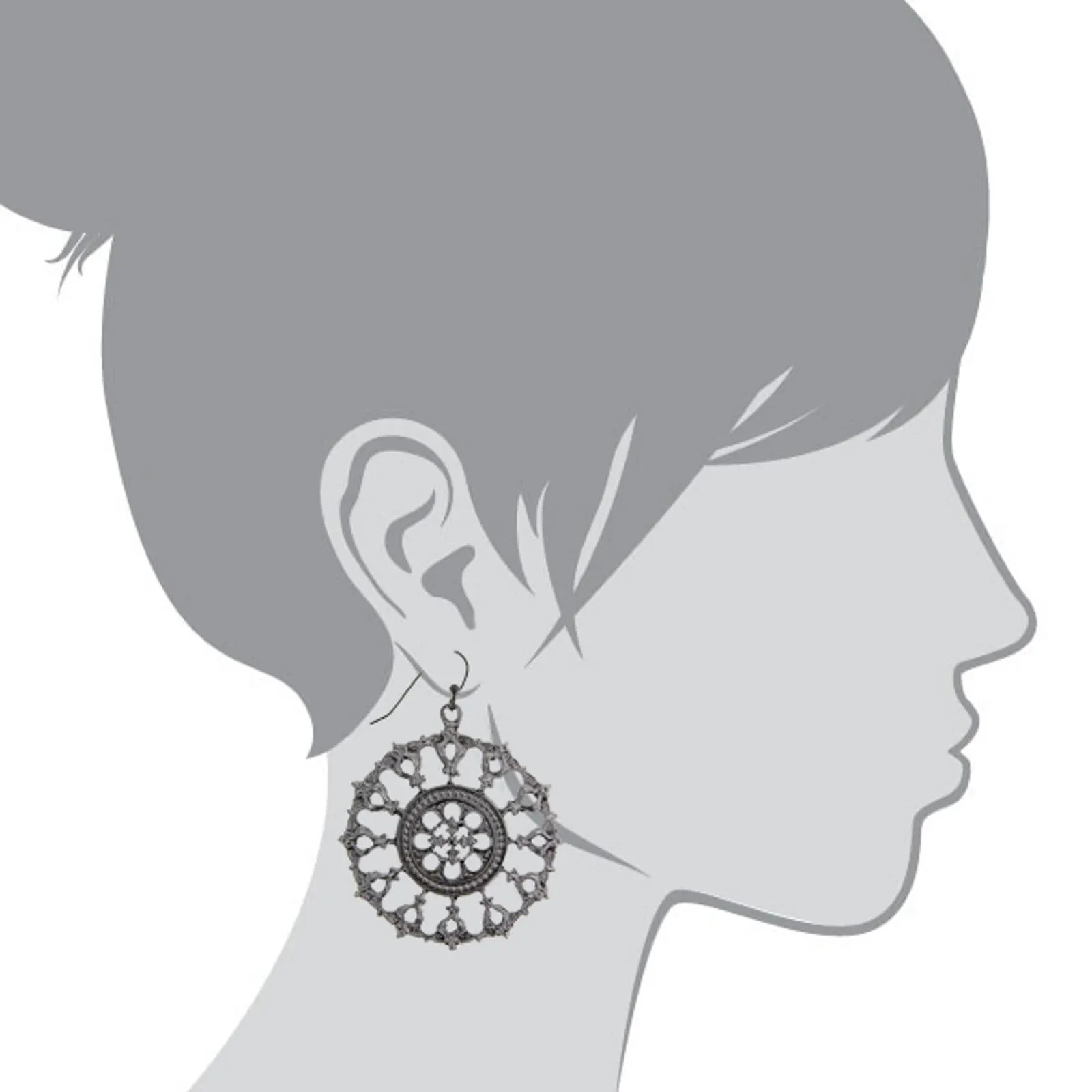 2028 Jewelry Round Black Relic Drop Drop Earrings 1928 Jewelry