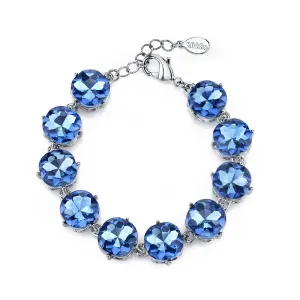 2028 Jewelry Round Faceted Cushion Shaped Glass Stone Bracelet 7 - 8 Inch Adjustable 1928 Jewelry