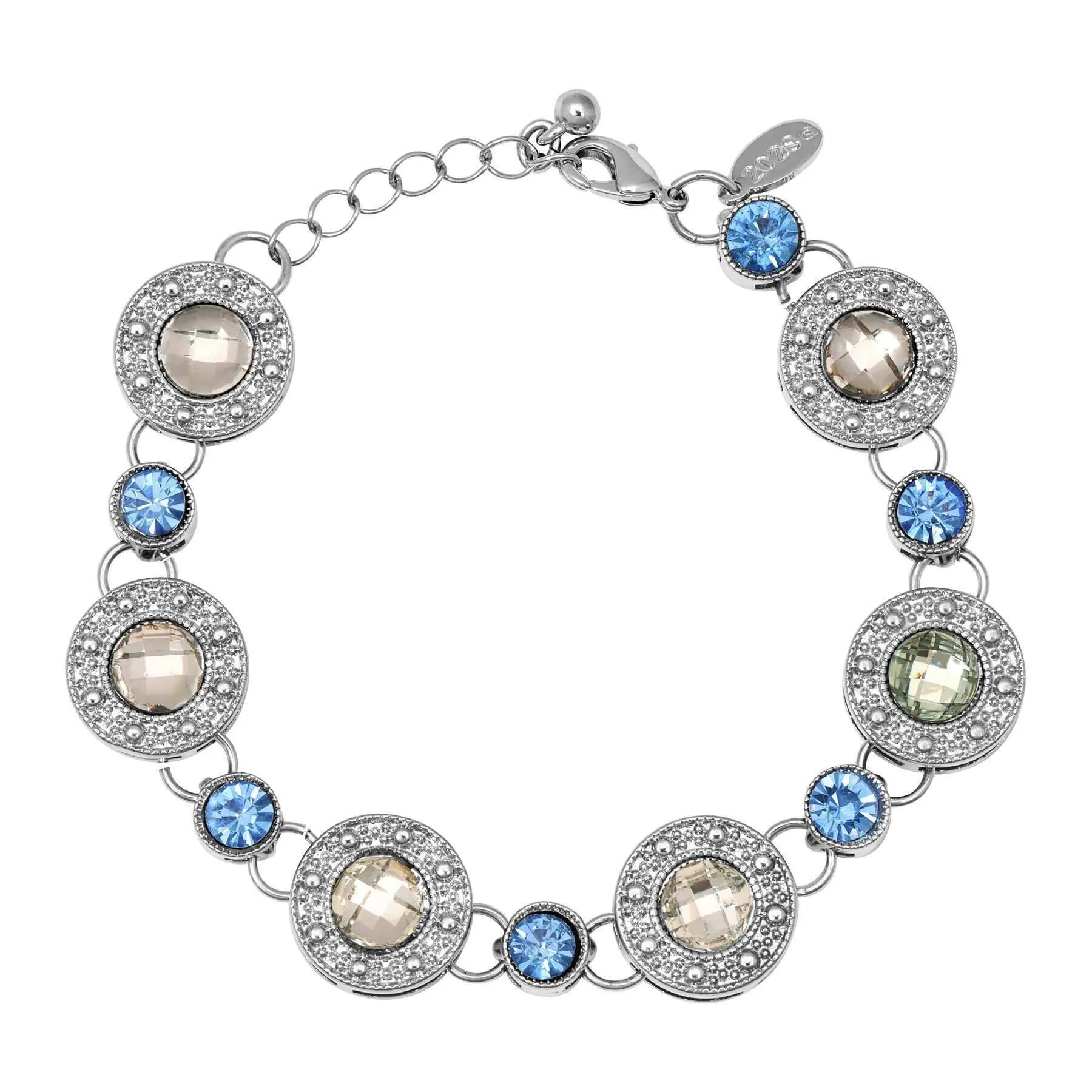 2028 Jewelry Round Medallion Stone Link Bracelet 1928 Jewelry