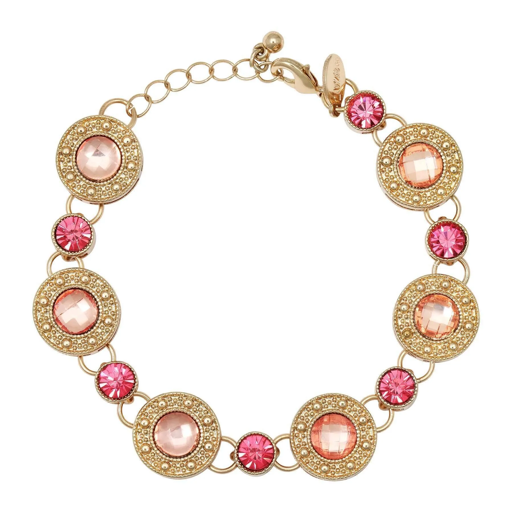 2028 Jewelry Round Medallion Stone Link Bracelet 1928 Jewelry