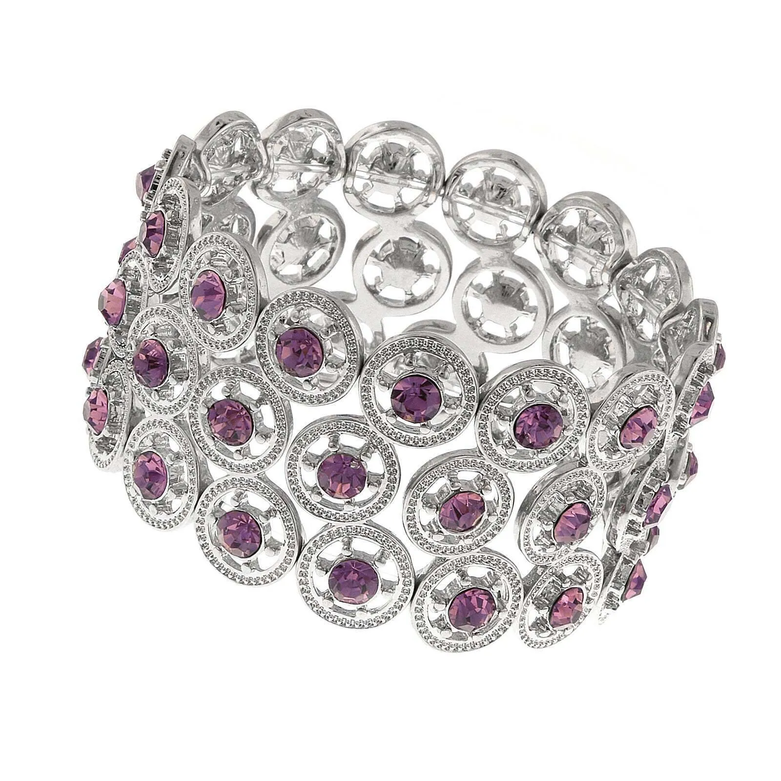 2028 Jewelry Round Spoked Crystal Stretch Bracelet 1928 Jewelry