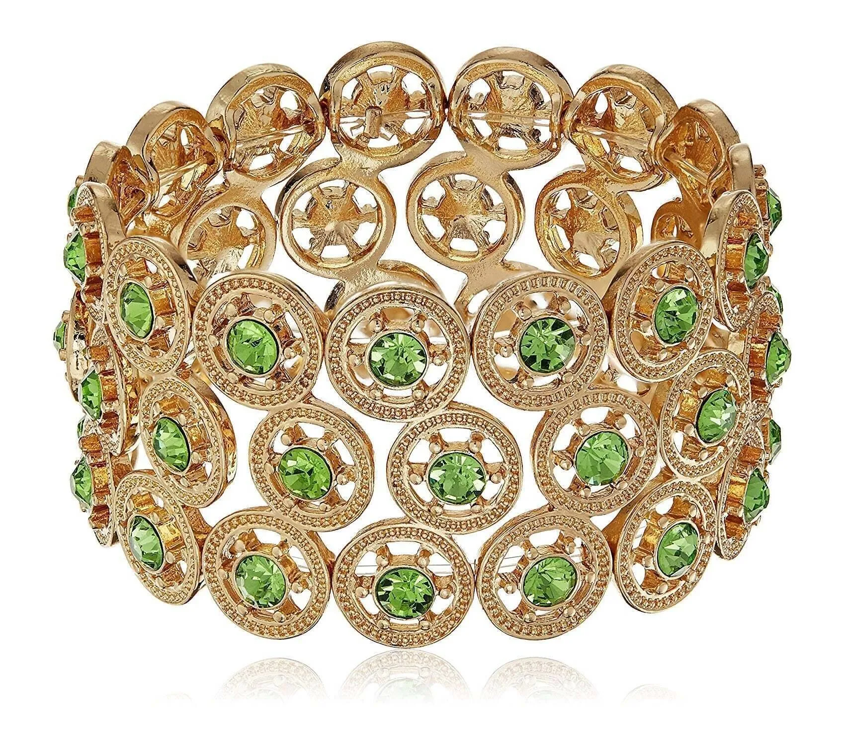 2028 Jewelry Round Spoked Crystal Stretch Bracelet 1928 Jewelry
