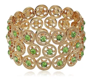 2028 Jewelry Round Spoked Crystal Stretch Bracelet 1928 Jewelry