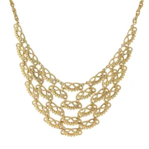 2028 Jewelry Scalloped Bib Necklace 16" 1928 Jewelry