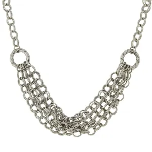 2028 Jewelry Silver Multi Chain Necklace 18" 1928 Jewelry