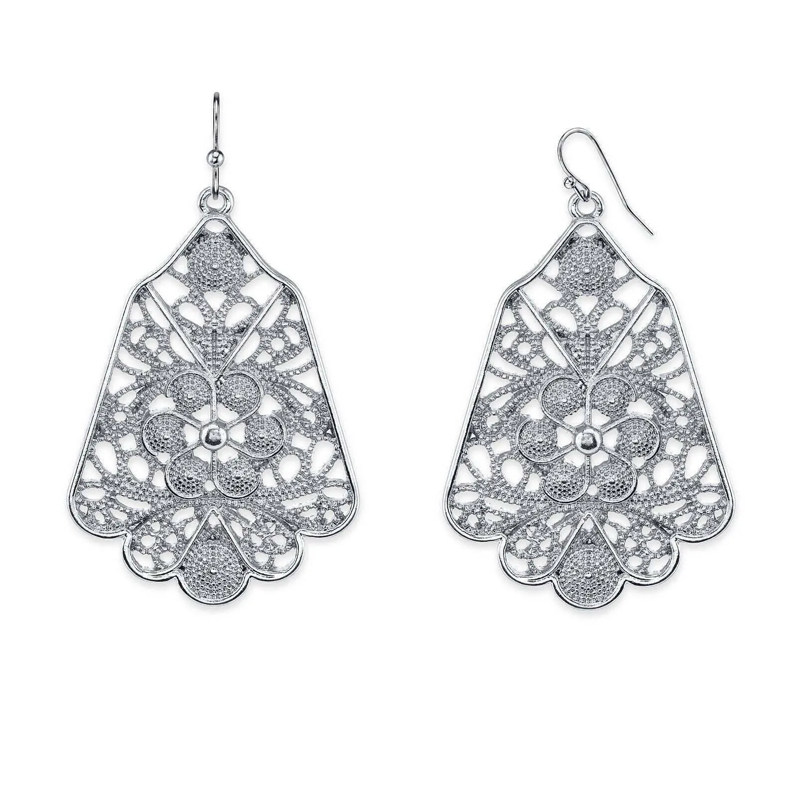 2028 Jewelry Silver Ornate Filigree Statement Drop Earrings 1928 Jewelry